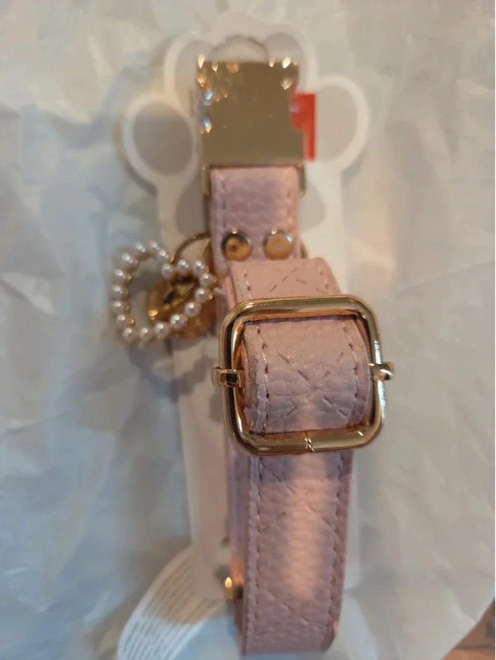 Pink dog collar with charm